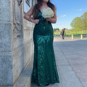 Emerald Green Evening Gown